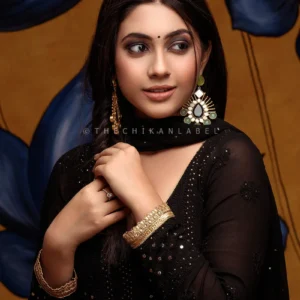 Shifa Viscose Chikankari Anarkali - Reem Sameer Shaikh Black